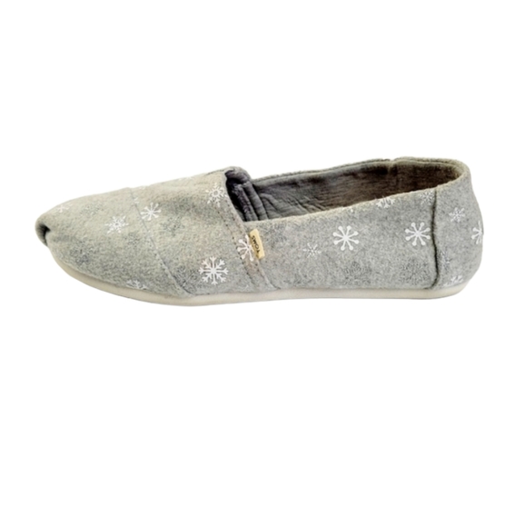 Toms Classic Drizzle Grey Embroidered Snowflakes Size 9.5 - Picture 3 of 10